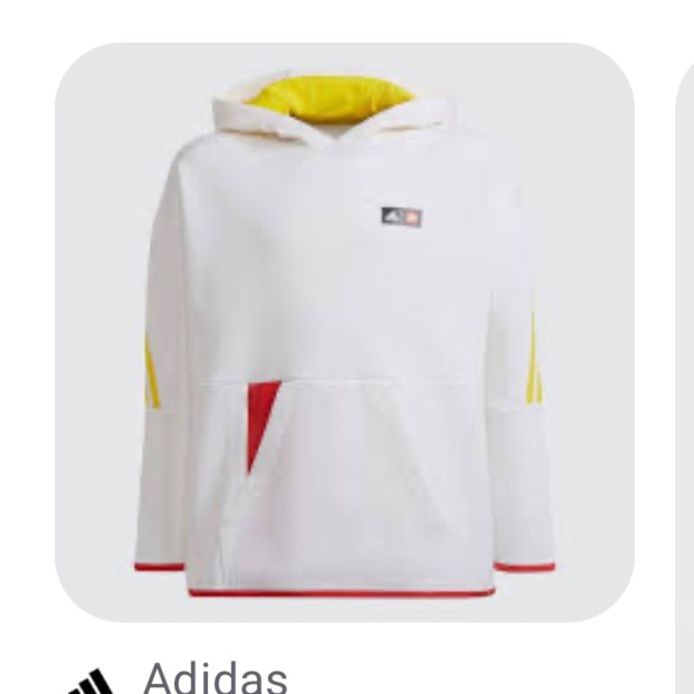 ADIDAS X LEGO Classic white hooded kangaroo pocket sweatshirt